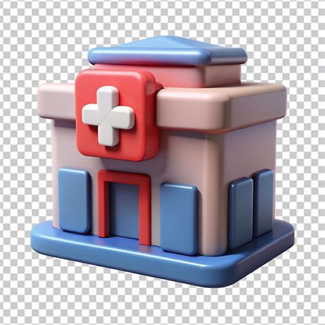 Ícone do hospital isolado ilustração de renderização 3d PSD Premium