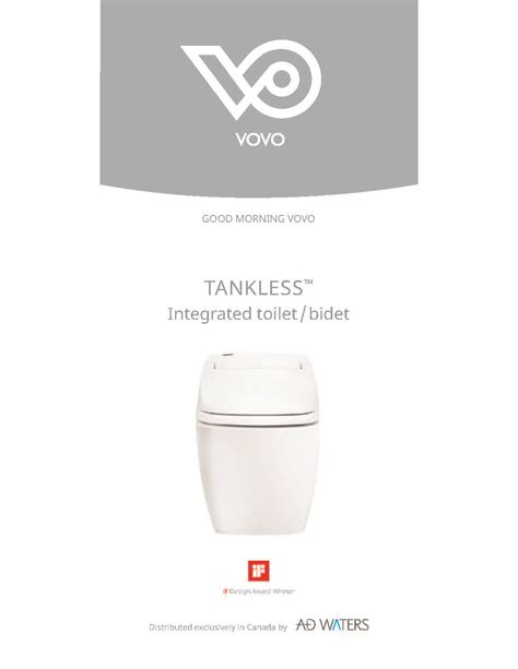 VOVO - The Tankless Toilet / Bidet TCB 080SA, Now Available in Canada ...