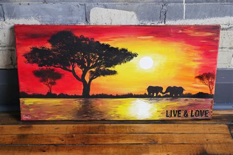 Savannah Sunset Acrylic Painting - Etsy Singapore