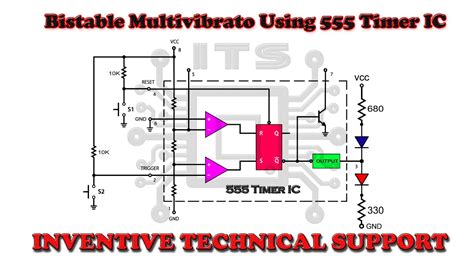 Bistable Multivibrator Using 555 Timer IC With Circuit Diagram By