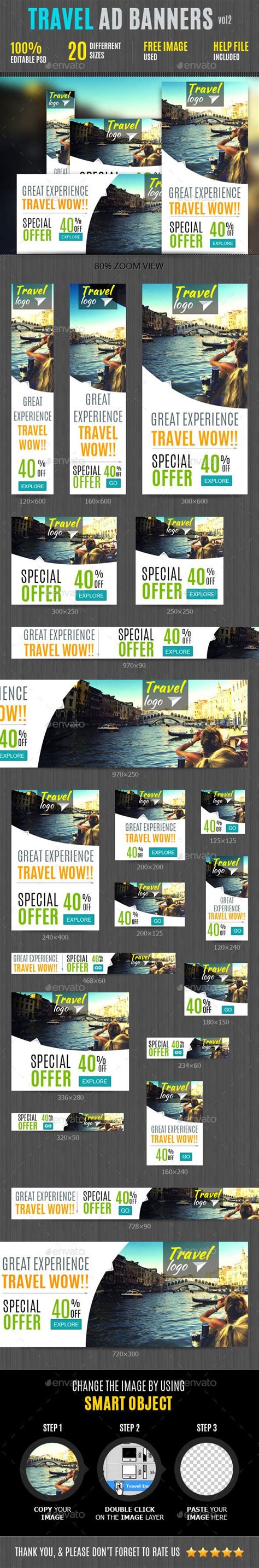 Travel Web Ad Marketing Vol 2 On Behance Web Banner Banners Travel