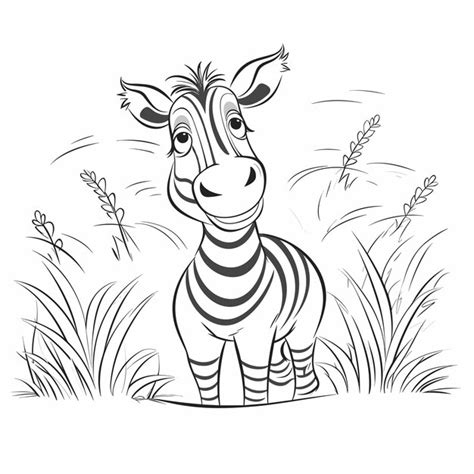 Cute Z Bre En Noir Et Blanc Livre De Coloriage Pour Enfants Girafe