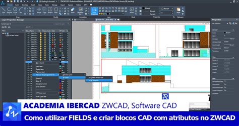 Como Usar Fields E Criar Blocos Cad Atributos No Zwcad Ibercad