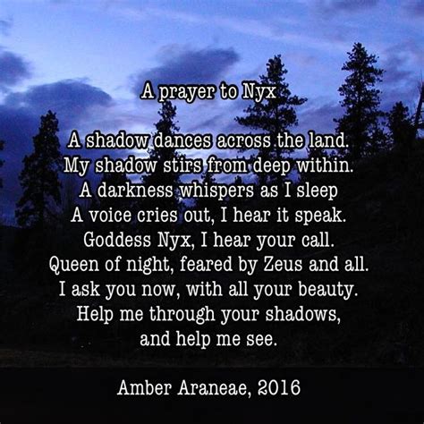 A Prayer To Nyx Nyx How To Stop Nightmares Prayers