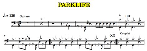 Parklife Blur Hellodrumscores