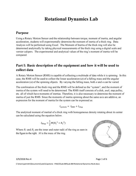 Rotational Dynamics Lab Phys Studocu