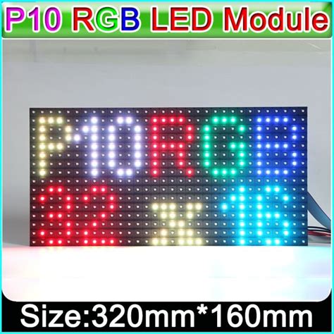 แผง Led P10โมดูลไฟแอลอีดีสำหรับฉายบนผนังเต็มรูปแบบ Smd 3in1 Rgb เมทริกซ์แผง Led ในร่ม320 160มม