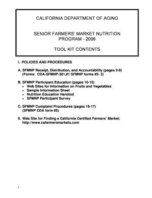 Fillable Online Aging Ca Senior Farmers Market Nutrition Program