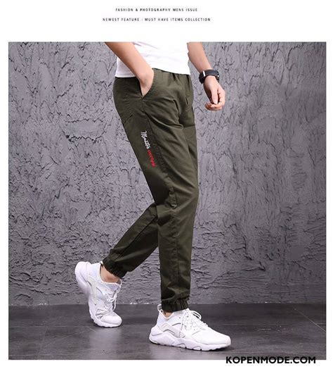 Broeken Heren Casual Broek Slim Fit Mini Trend Mannen Zwart Winkel