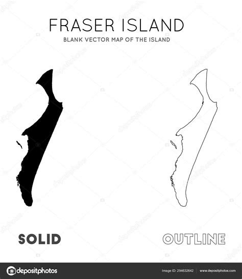 Fraser Island Map Blank Vector Map Of The Island Borders Of Fraser Island For Your Infographic