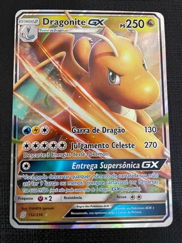 Carta Pok Mon Dragonite Gx Ultra Rara Parcelamento Sem Juros