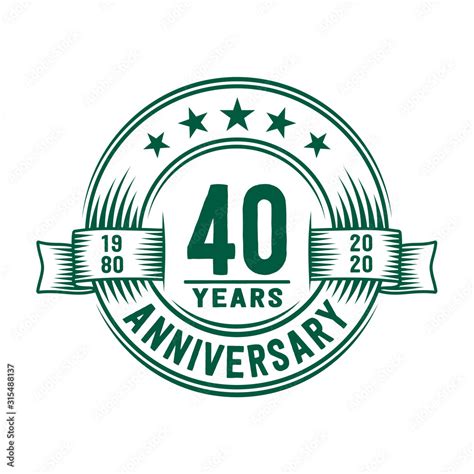 40 years logo design template. 40th anniversary vector and illustration ...