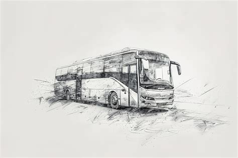 Premium Photo Pencil Drawing Of A Bus Showcasing Artistic Shading And