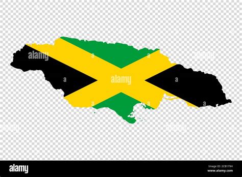 Jamaica Map With Flag Texture On On Png Or Transparent Background