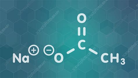 Sodium Acetate Chemical Structure Illustration Stock Image F