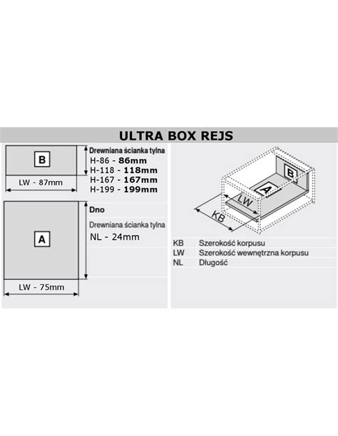 Dno i tył do szuflady REJS Ultra Box Biały