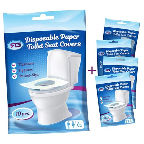 Rockland Guard Disposable Paper Toilet Seat Covers Flushable Paper Travel Pack 50 Pack