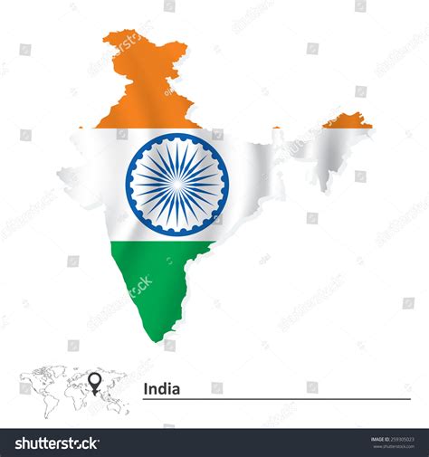 Map Of India With Flag Vector Illustration Royalty Free Stock