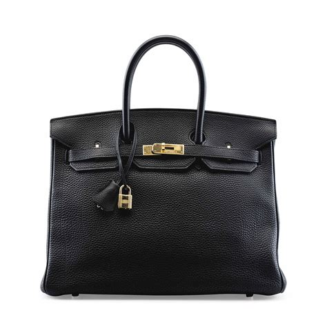 A 35CM BLACK TOGO LEATHER BIRKIN BAG WITH GOLD HARDWARE