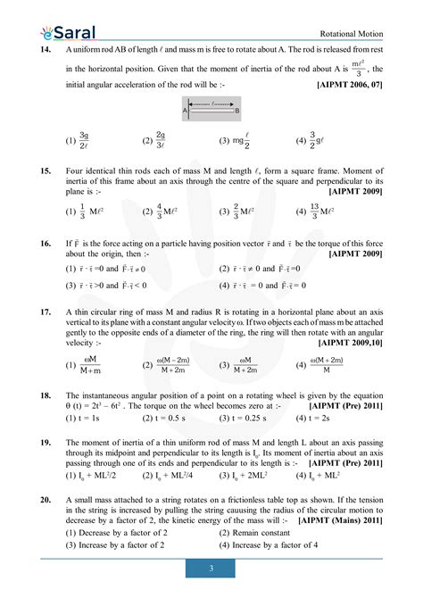 Neet Rotational Motion Previous Year Questions With Solutions