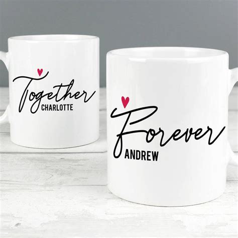 Personalised Together Forever Couples Mug Set By Blackdown Lifestyle