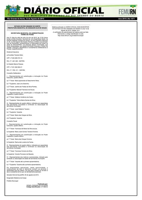 Termo De Posse Da Diretoria Executiva Souzaprev Pdf