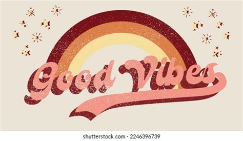 Retro Hippy Slogan Happy Vibes Royalty Free Images Stock Photos