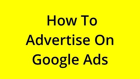 SOLVED HOW TO ADVERTISE ON GOOGLE ADS YouTube