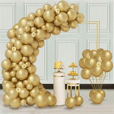 Kit Arco Per Palloncini Metallici Dorati Da Pezzi Globos Dorados