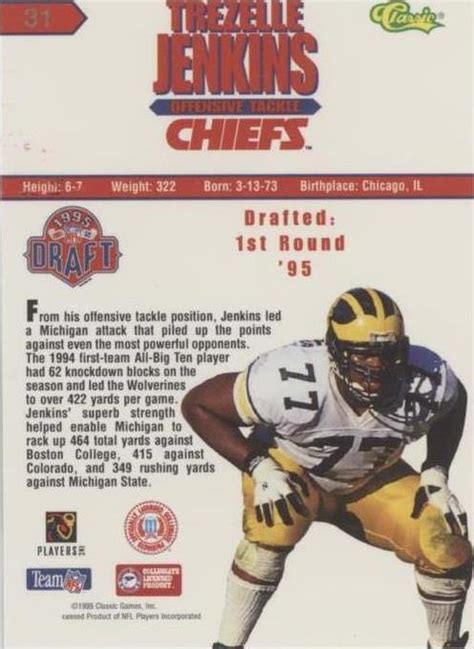 1995 Classic Nfl Draft Trezelle Jenkins 31 For Sale Ebay