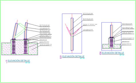 Iron Perimeter Fence Section And Construction Details Dwg File Cadbull