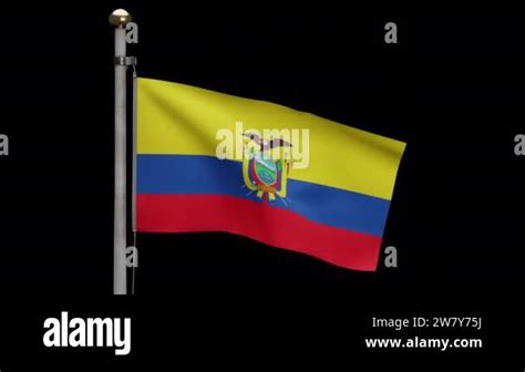 D Illustration Alpha Ecuadorian Flag Waving On Wind Ecuador Banner