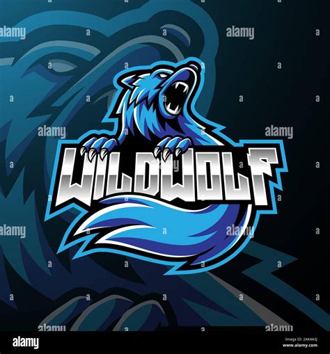 Wild Wolf Esport Mascot Logo Design Stock Vector Image Art Alamy