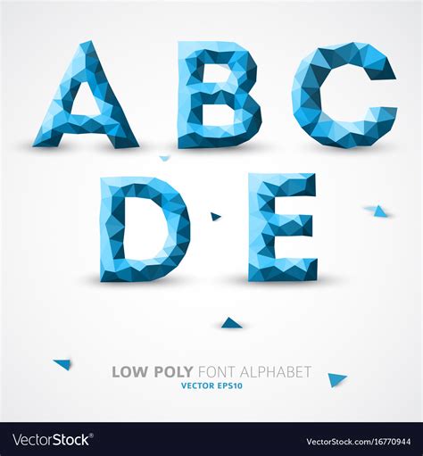 Low Poly Alphabet Font Royalty Free Vector Image