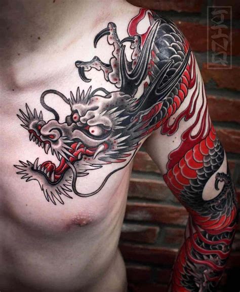 American Traditional Tattoo Designs With History Dragon Tattoo Arm