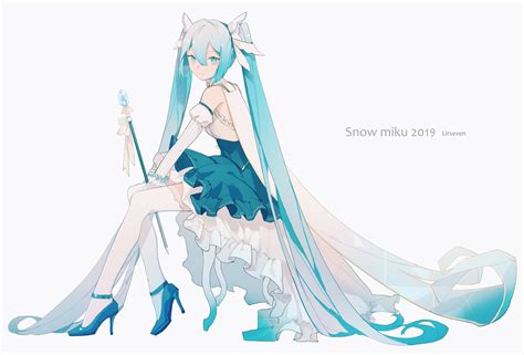 Aqua Eyes Aqua Hair Dress Hatsune Miku Lirseven Long Hair Twintails