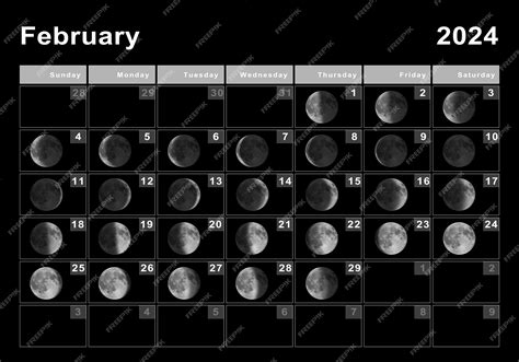 Premium Photo | February 2024 Lunar calendar, Moon cycles, Moon Phases