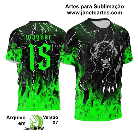 Arte Vetor Camisa Interclasse Pantera Fogo Janete Artes