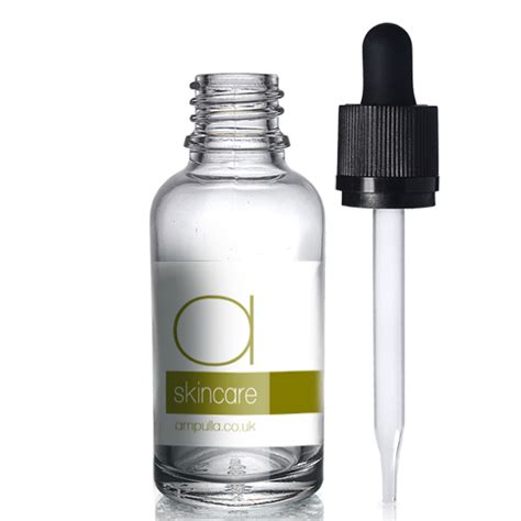 Ml Clear Glass Skincare Bottle With Crc Glass Pipette Ampulla