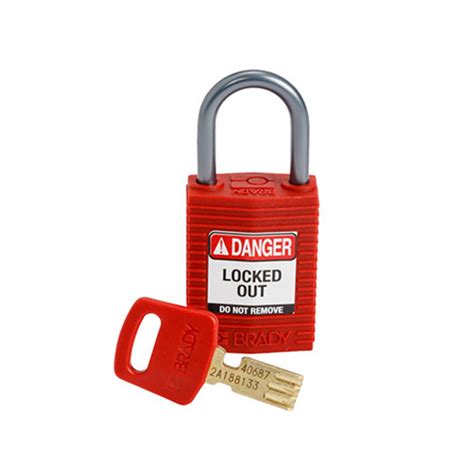 Brady Safekey Compact Safety Padlock Aluminium Shackle Red