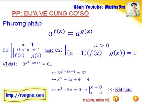 Phương pháp giải phương trình mũ Giải phương trinh mũ bằng phương