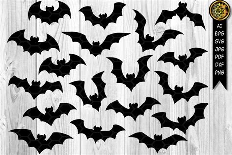 Halloween Bat Silhouette Clipart Set - Crella