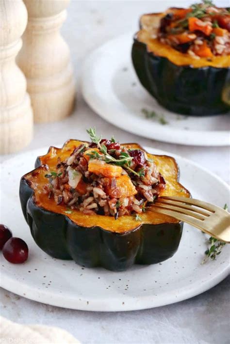 Wild Rice Stuffed Acorn Squash Del S Cooking Twist