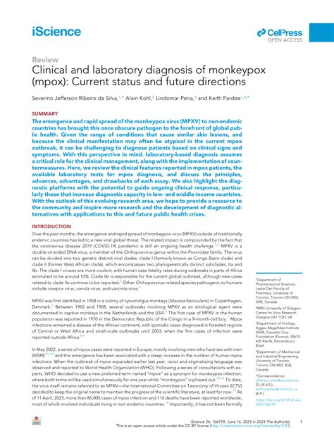 Pdf Clinical And Laboratory Diagnosis Of Monkeypox Mpox Current