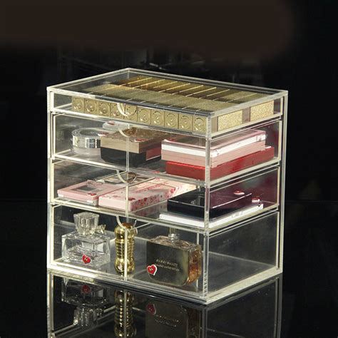 4 Layers Custom Clear Acrylic Cosmetics Makeup Organizer Acrylic