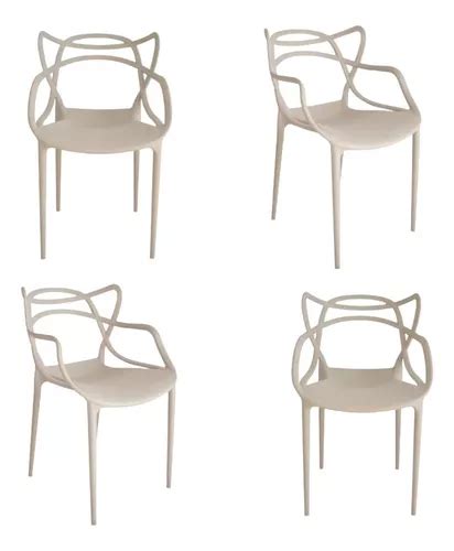 Kit 4 Cadeiras De Jantar Allegra Cozinha Varanda Jardim Nude Parcelamento Sem Juros
