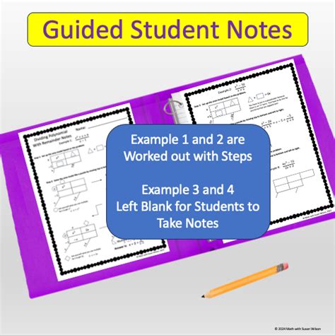 Dividing Polynomial Lesson Guided Notes Group Mystery Message And Practice Sheet Made By Teachers