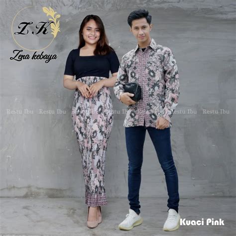 Jual Couple Batik Modern Couple Rok Plisket Batik Dan Kemeja Panjang