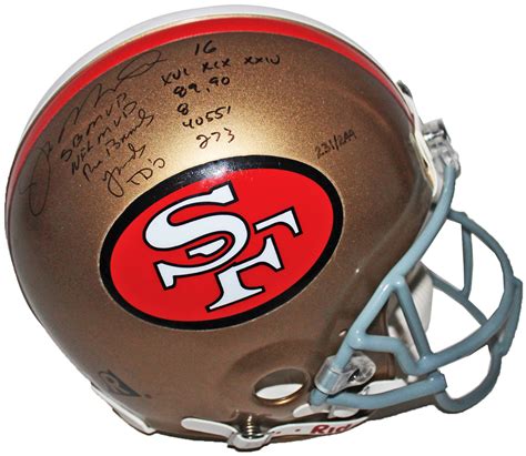 Lot Detail Joe Montana Signed 49ers Authentic Proline Helmet W 5