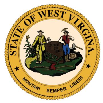 Circular Depiction Of West Virginia State Map With Its Flag Vector